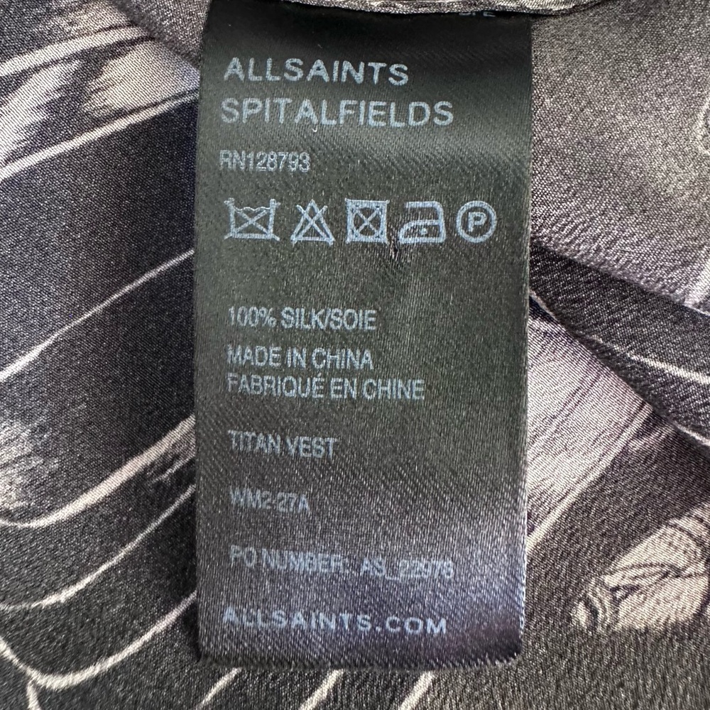 All saints Gray Silk Racerback Tank Top Size 4 - Picture 5 of 9